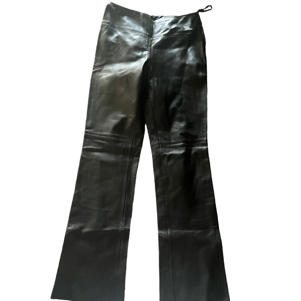 express flare genuine leather pants